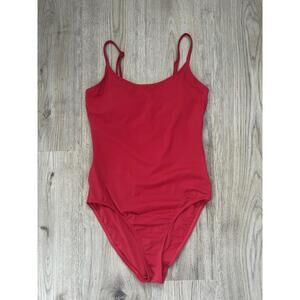 ANDIE SWIM Amalfi Classic One Piece Swimsuit MT Cherry Red Flat NWT